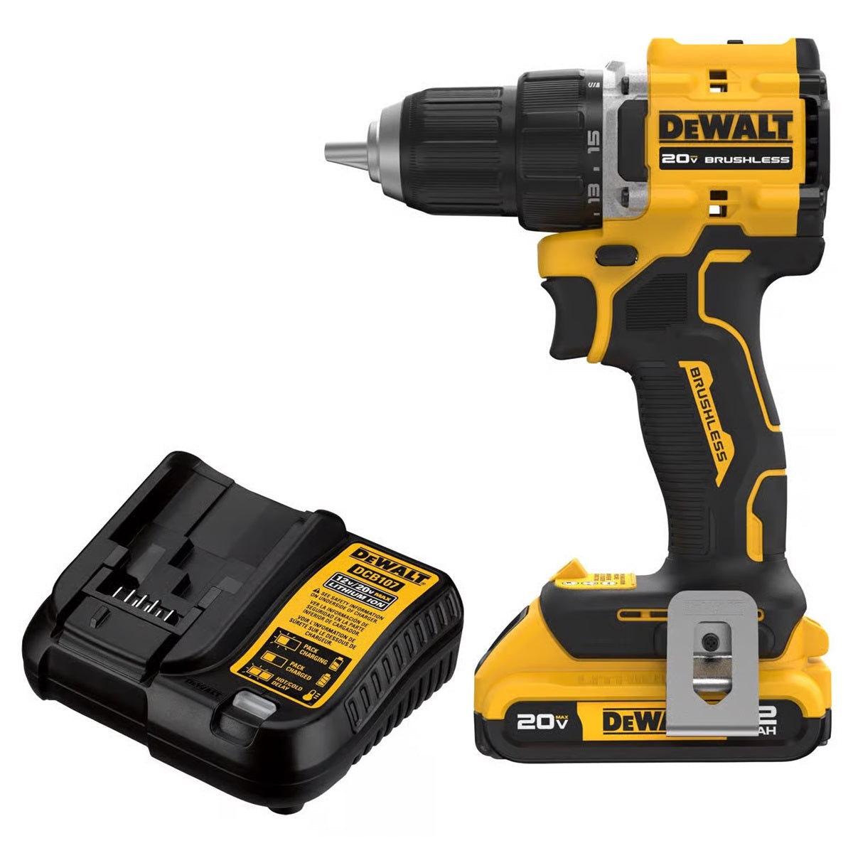 DEWALT 20V MAX ATOMIC 1/2 in. Brushless Cordless Drill/Driver Kit (Battery & Charger)